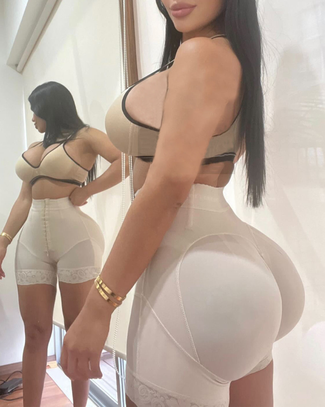 High Waist Compression Adjustment Fashion Shaper Beige