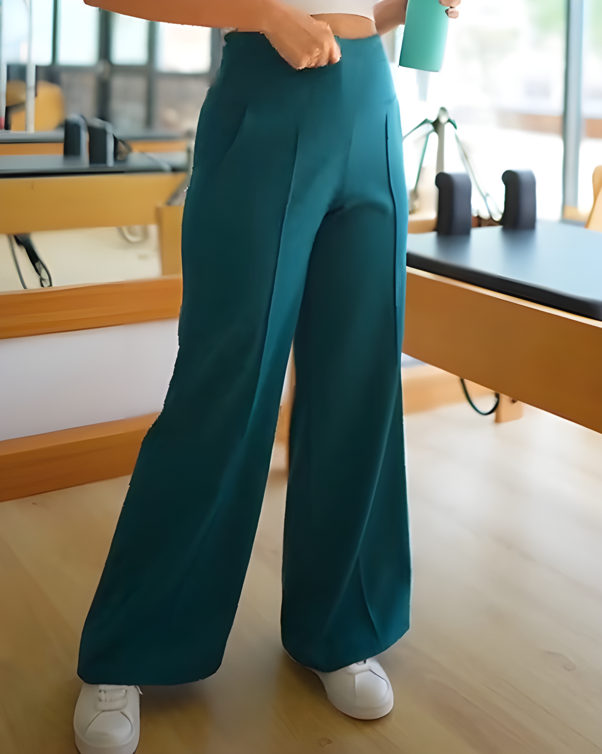 Women's Straight-Leg Loose Casual Pants LightSeaGreen