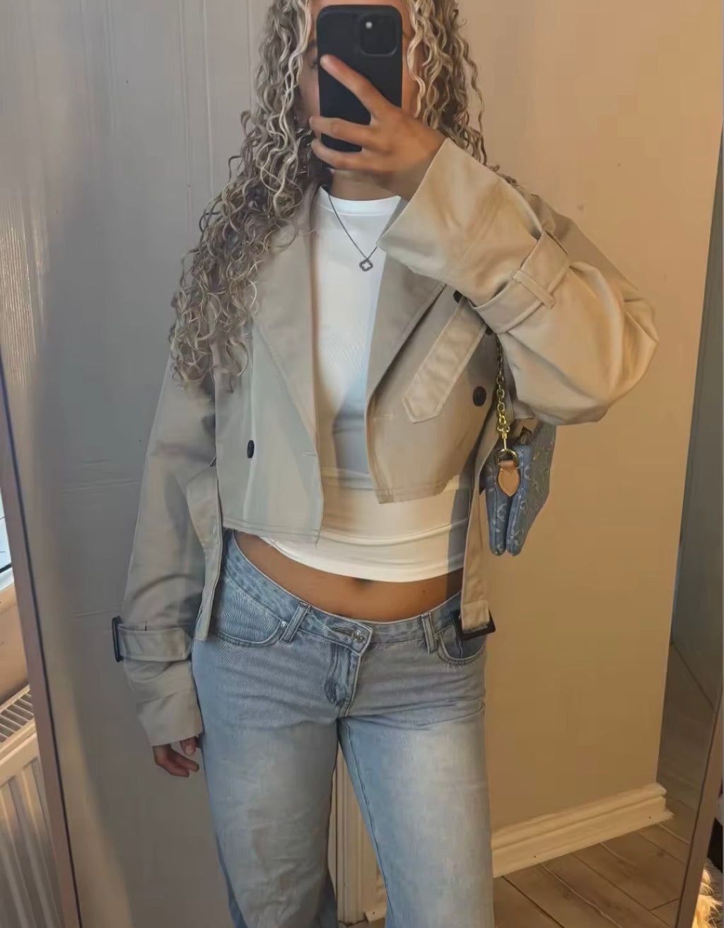 Crop trench coat