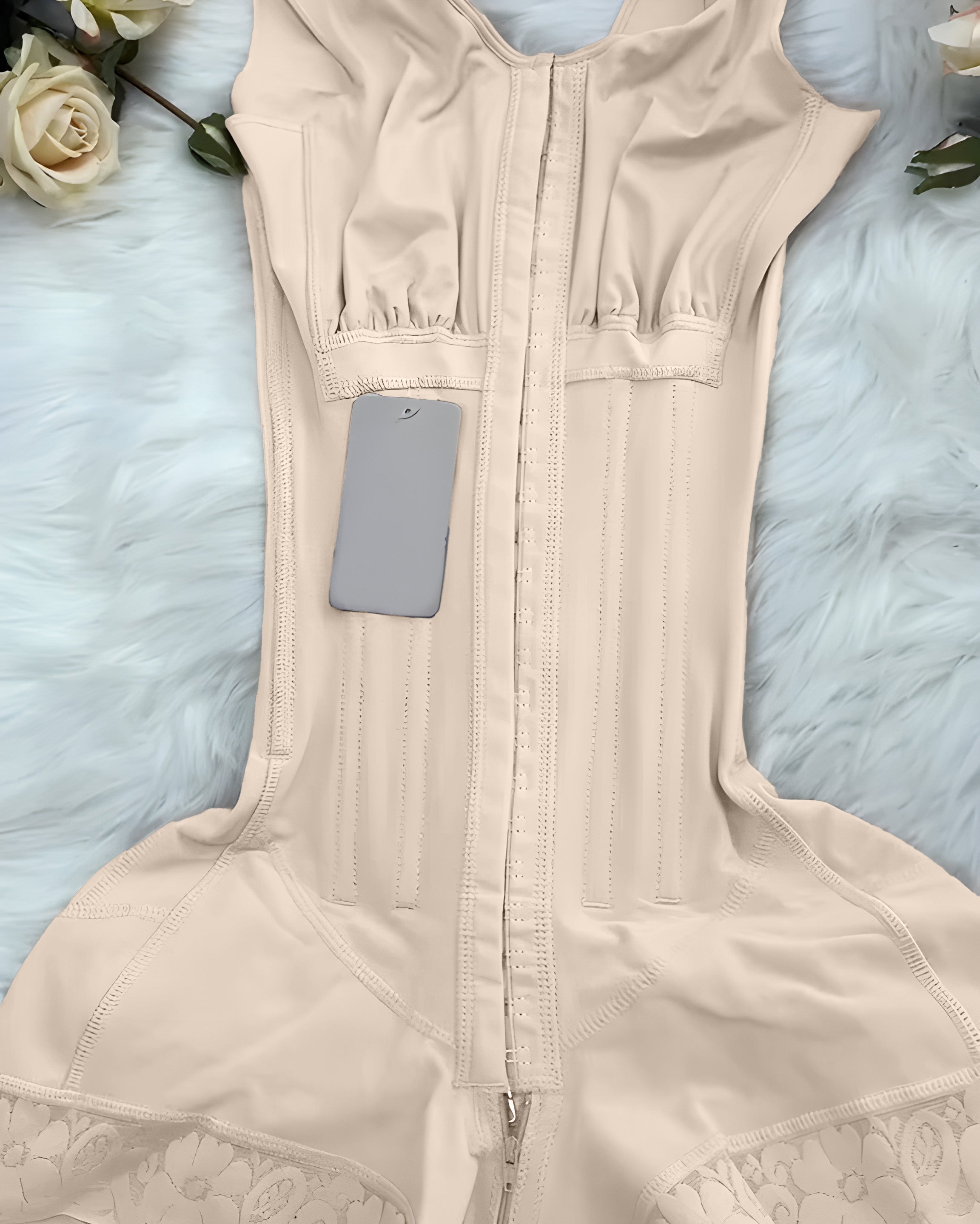 Strong Tummy Compression Full Body Shaper with Steel Bone Beiges
