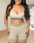 High Waist Tummy Control Hip Enhancer Panties Beige
