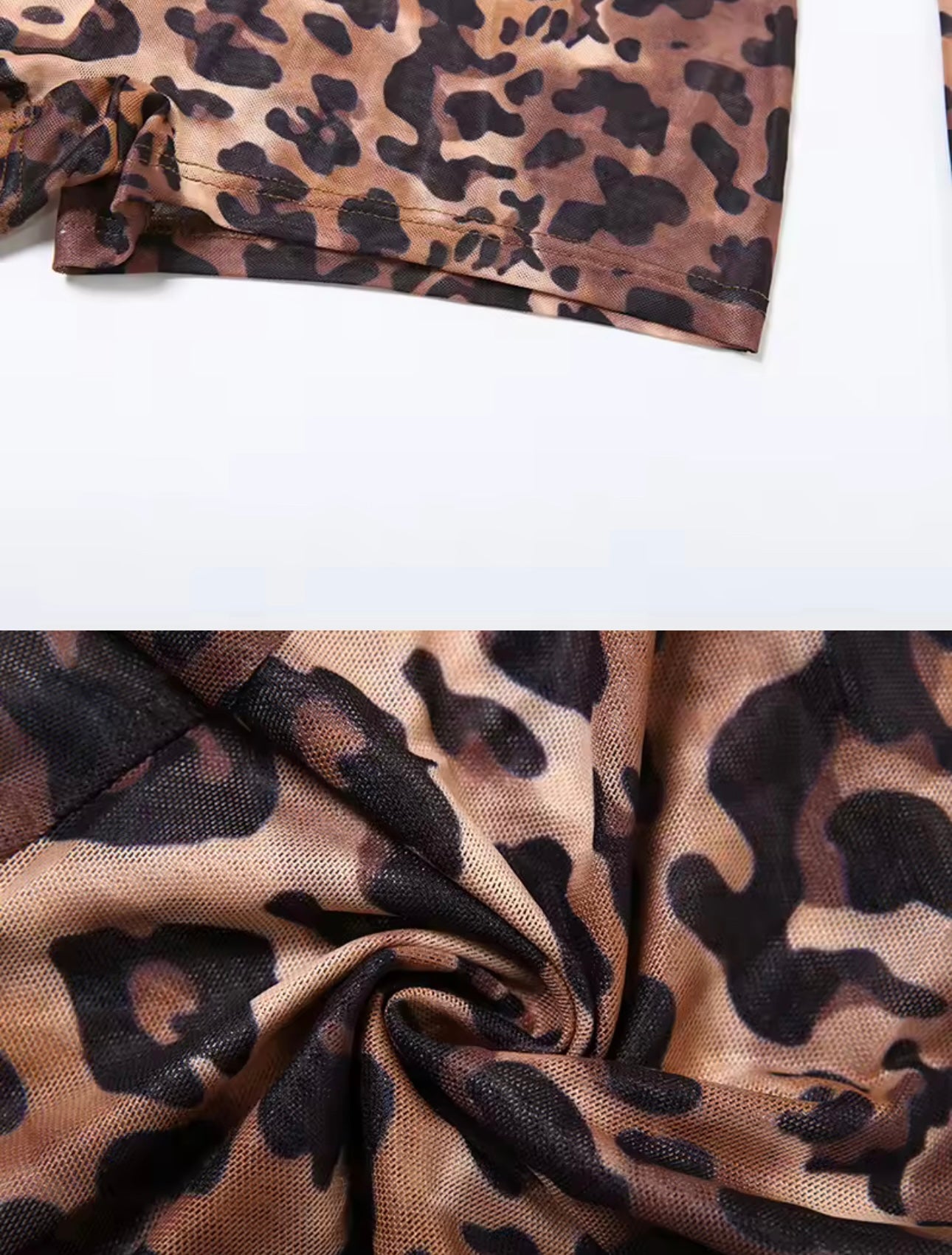 Caoi Leopard Print Backless Romper