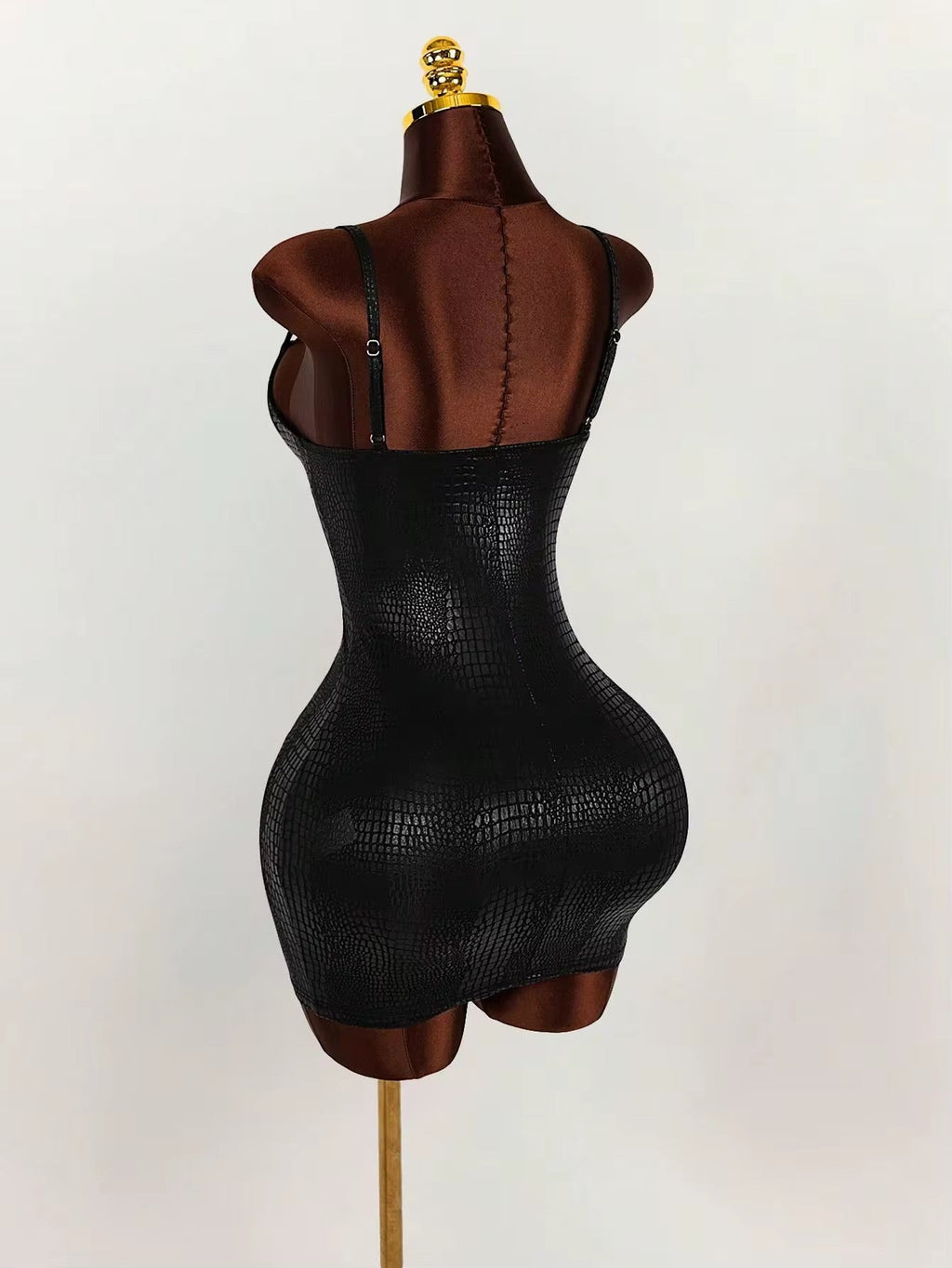 Gida Black Snake Print Mini Dress