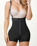 Open Bust Tummy Control Hook Eye High Waist Shapewear Black