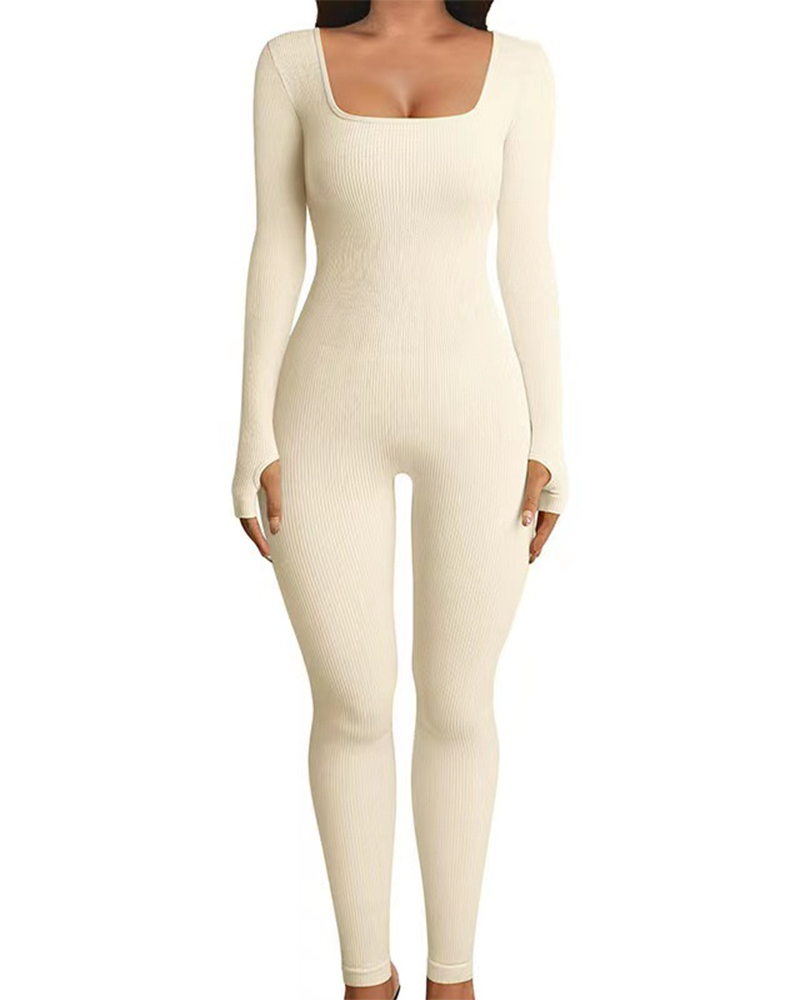 Multifunctional Comfort Stretch Stretch Stretch Jumpsuit Beige