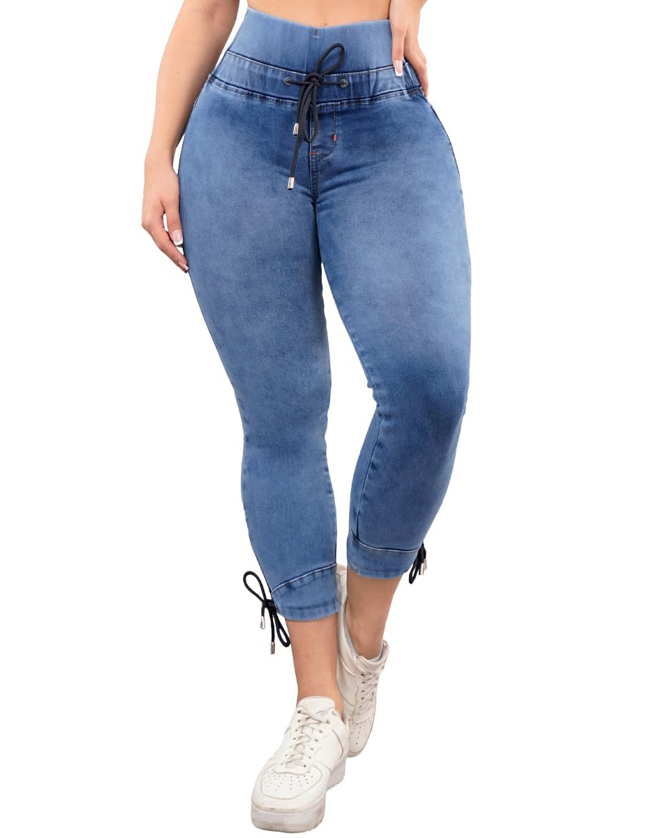 High Waisted Butt Lifting Skinny Jeans Lightblue