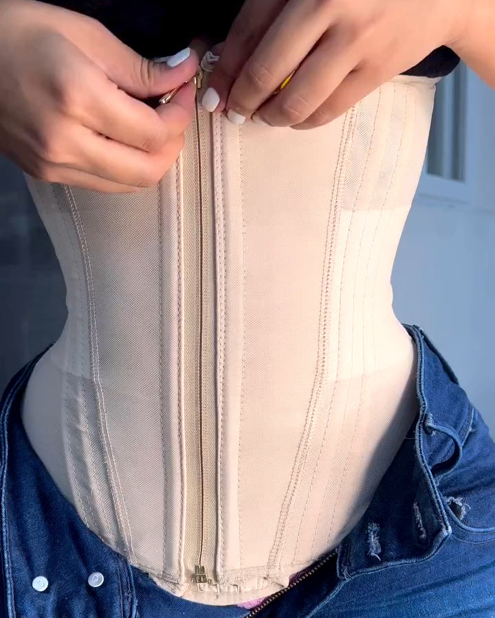 Waist Trainer Corset Underbust Sport Cincher Women's Workout Body Shaper Beige