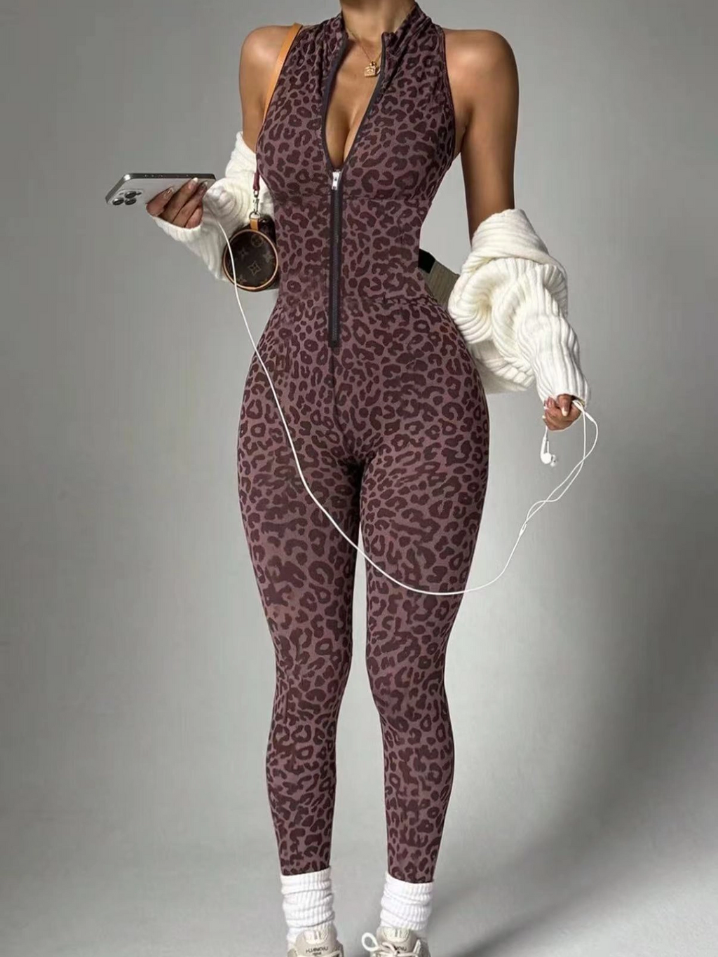 Sexy Leopard Print Yoga Jumpsuit