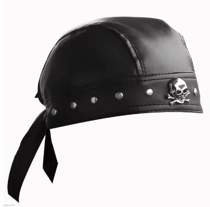 Leather Skull Tie Up Hats 1