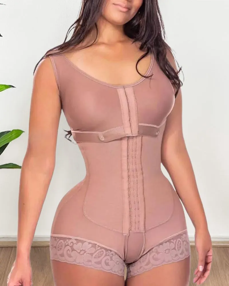High Compression Back Coverage Fashion Shapewear RosyBrown