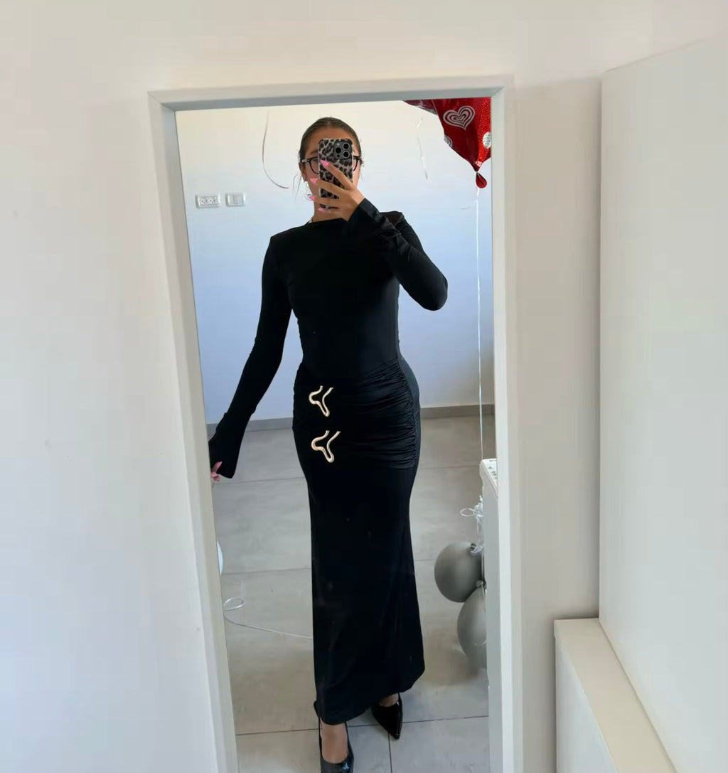 Classy black maxi dress