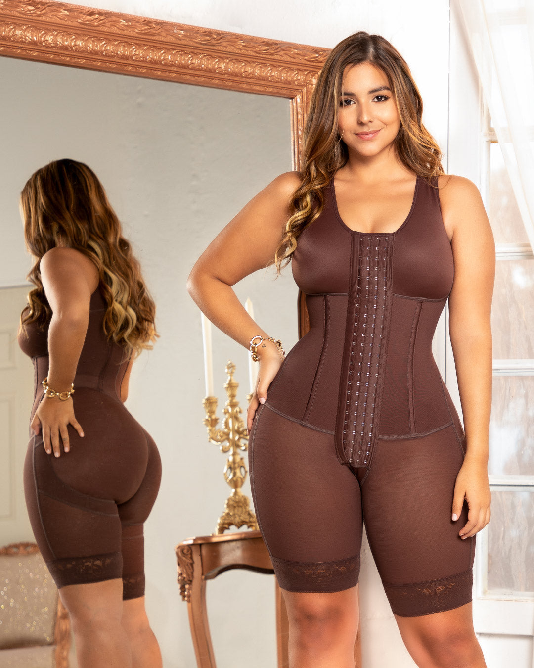 Fashion Tummy Control Shaping Hourglass Shapewear Brown
