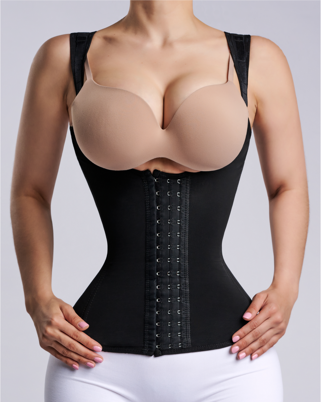 Women waist trainer corset hourglass vest Black