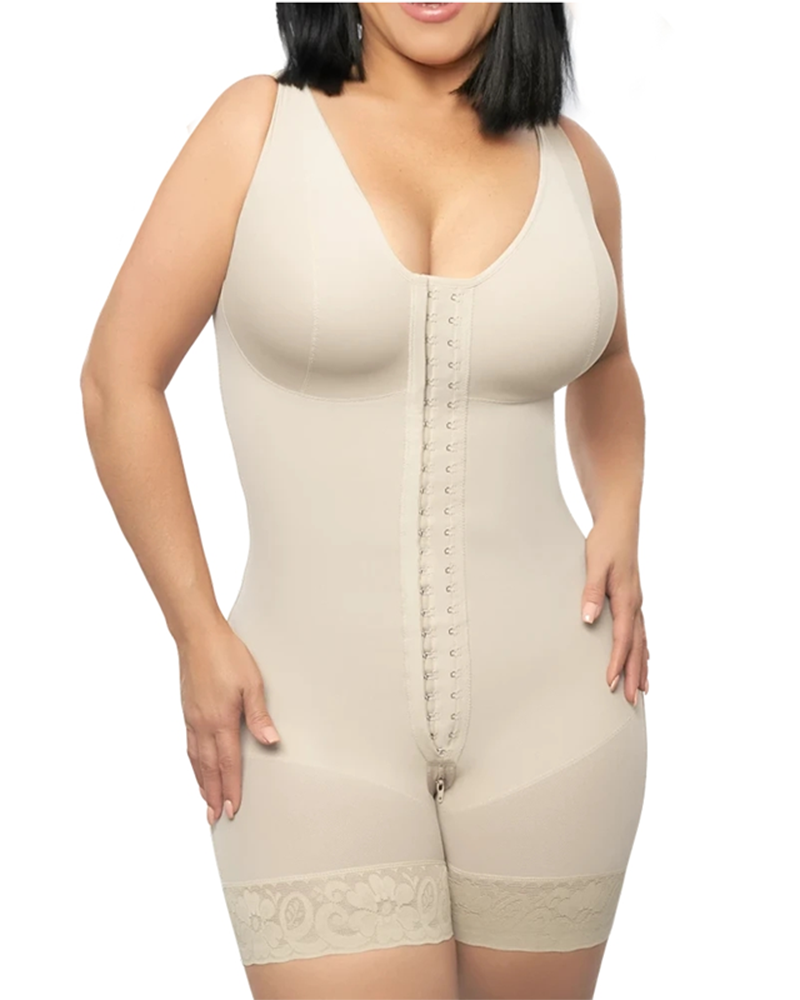 Compression Control Abdomen Buttoned Fitness Bodysuit