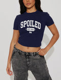 Spoiled Baddie Crop Top Navy