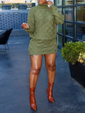 Turtleneck Cutout Sweater & Skirt Set--Clearance