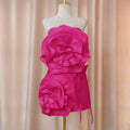 3D Flower Mini Dress Rose Red
