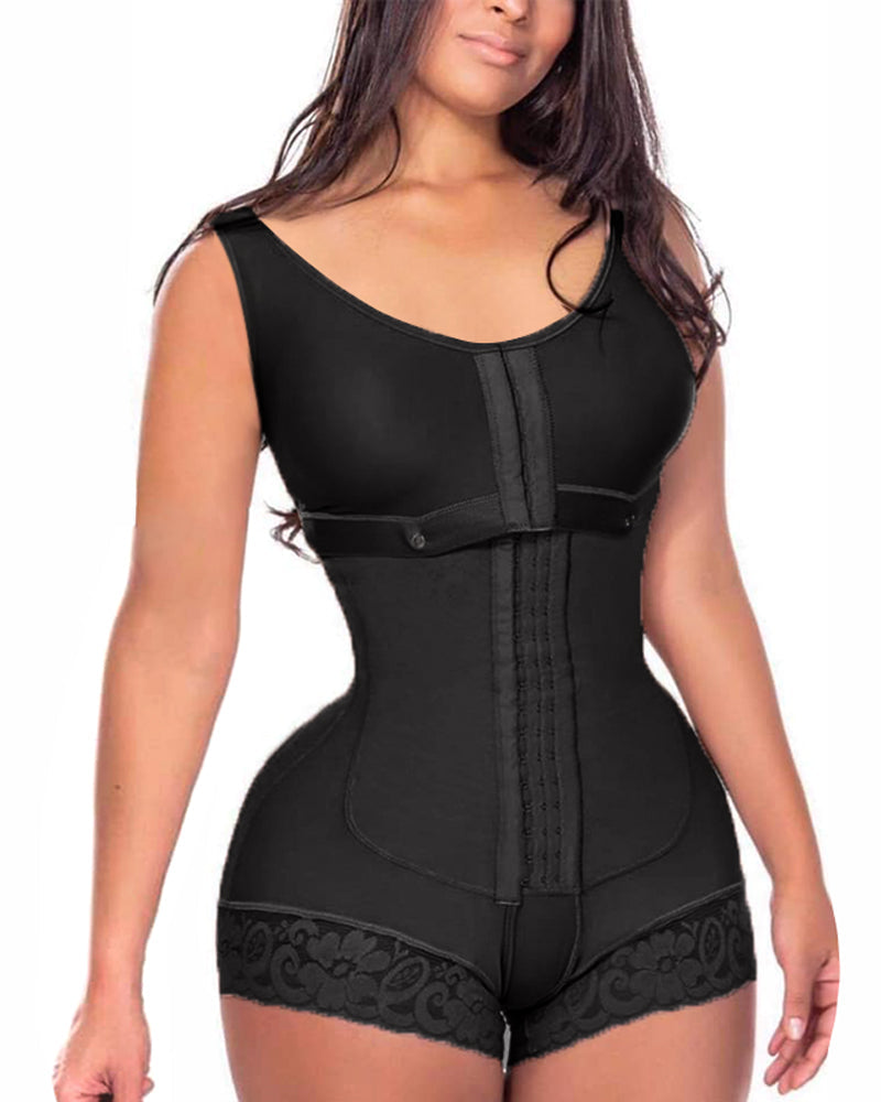 High Compression Back Coverage Fashion Shapewear Black