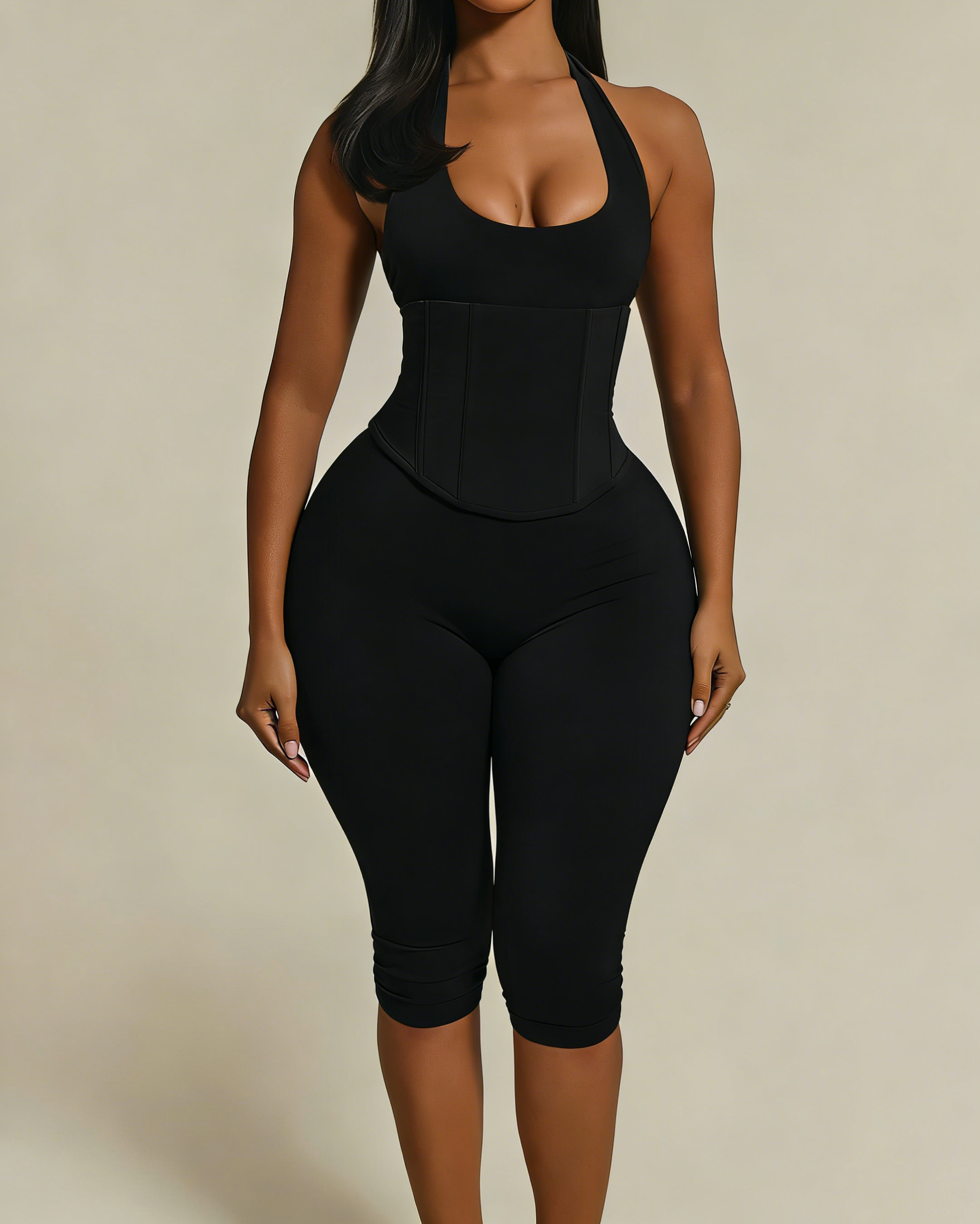 Hourglass Figure The Corset Shaping Jumpsuit Black