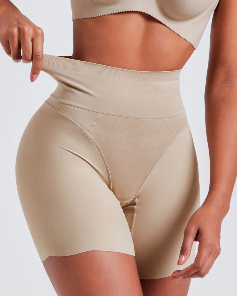 Fashion Stretch Seamless Curvy Shorts Beige
