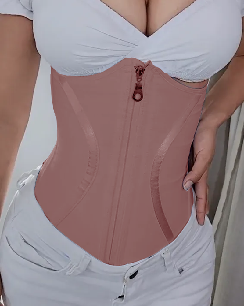 Deluxe Snatching Corset Waist Trainer RosyBrown