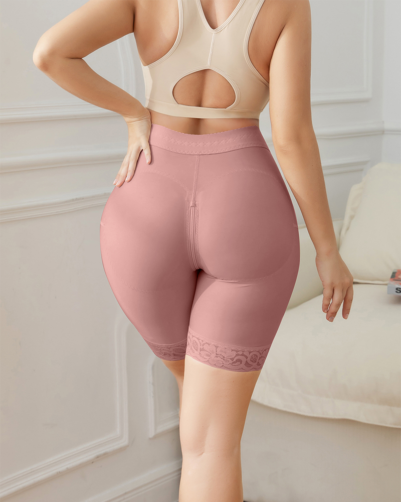 Fashion Tummy Control Butt Lifter Zipper Closure Shorts