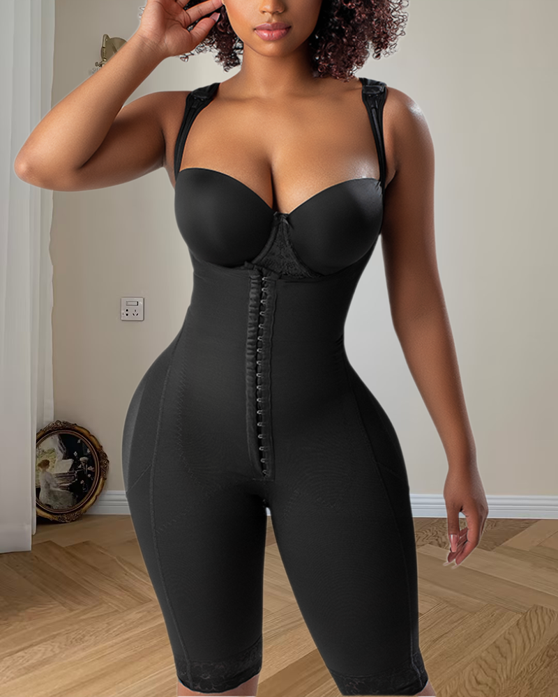Body Post-Surgery No Bra Fajas Black