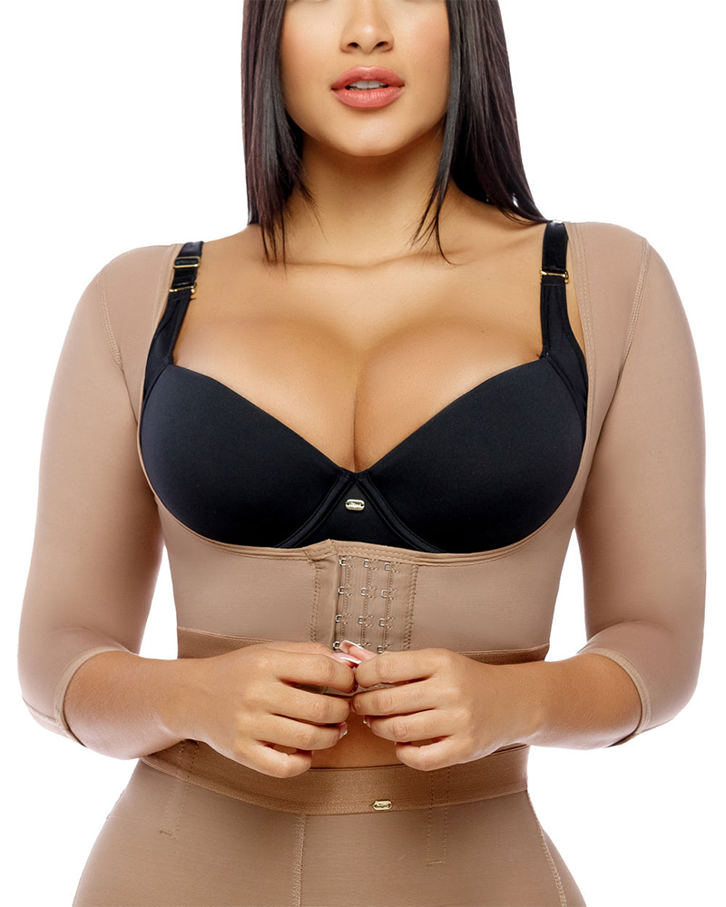 Fashion Compression Arm Shaper Without Bra RosyBrown