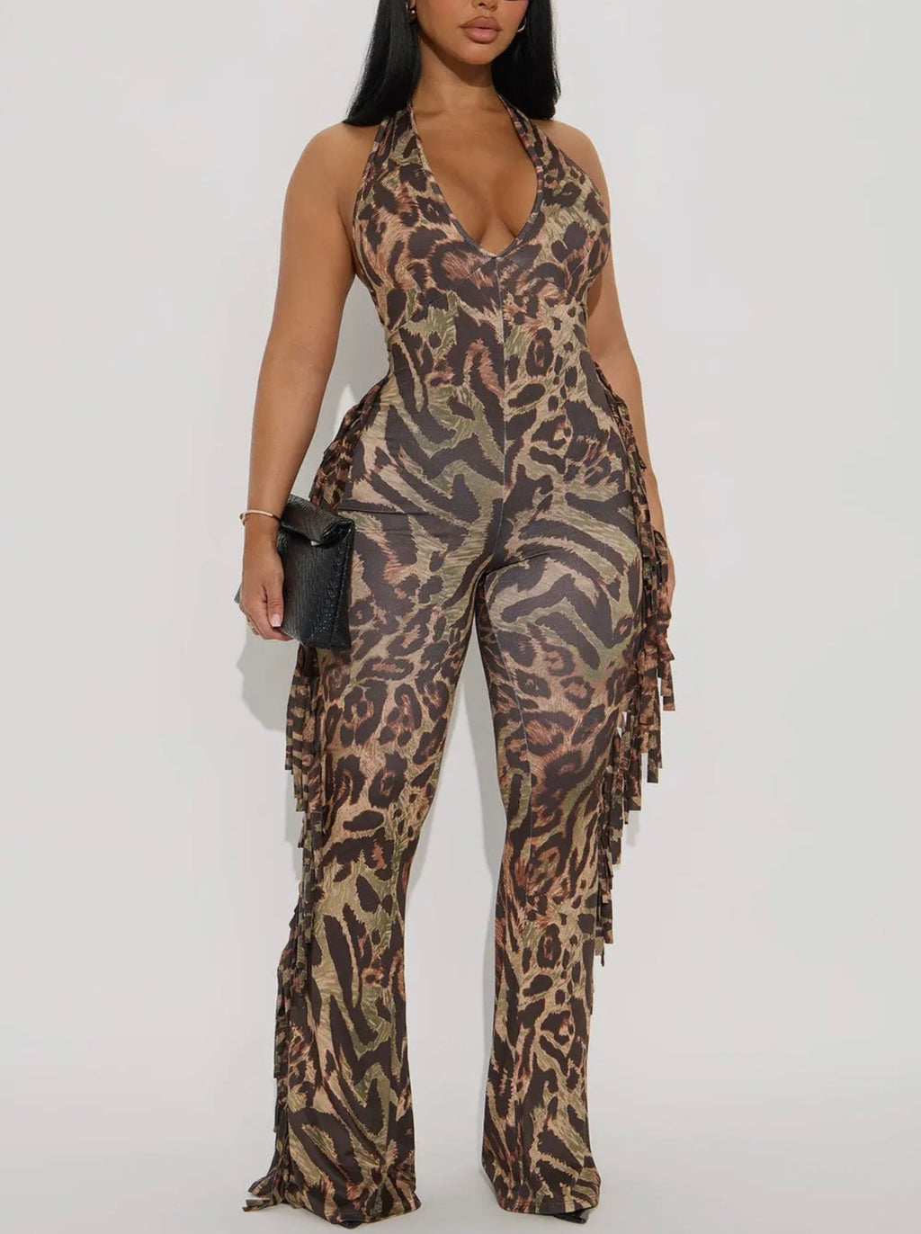 Jolie Leopard Halter Baddie Jumpsuit