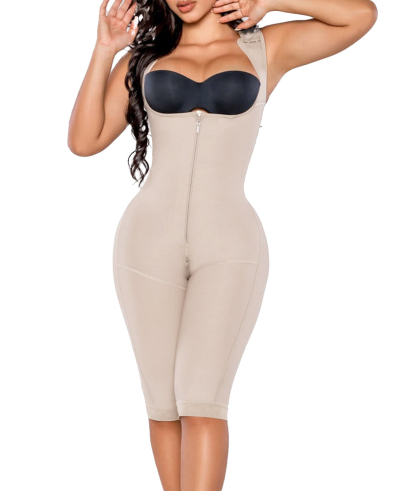 Faja Effecto Invisible Zipper Gridle Beige