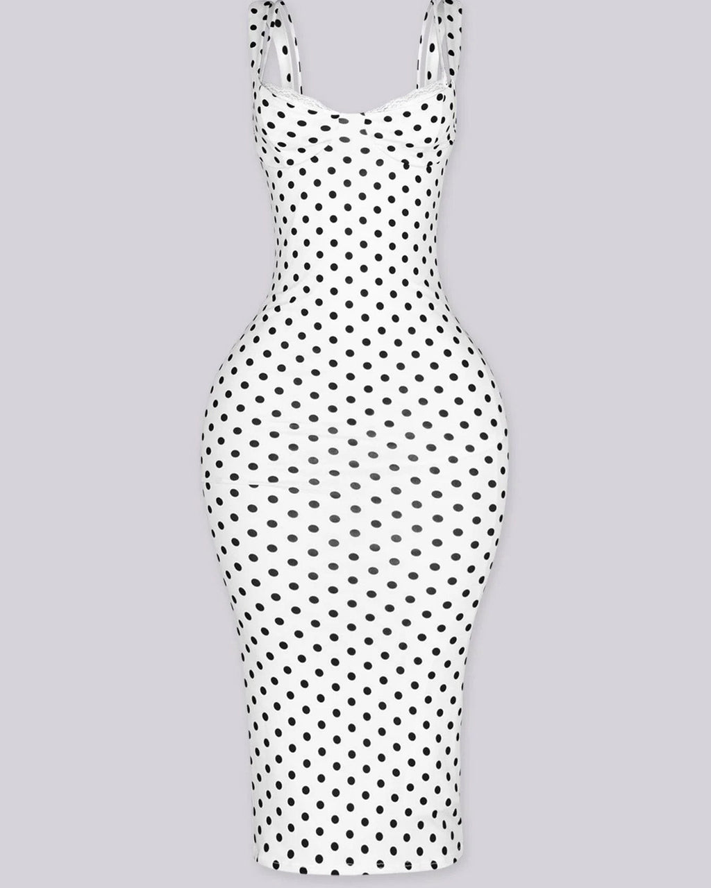Women's Sexy Slim-Fit Stretchy Classic Polka Dot Hourglass Maxi Dress (Upgraded fabric)