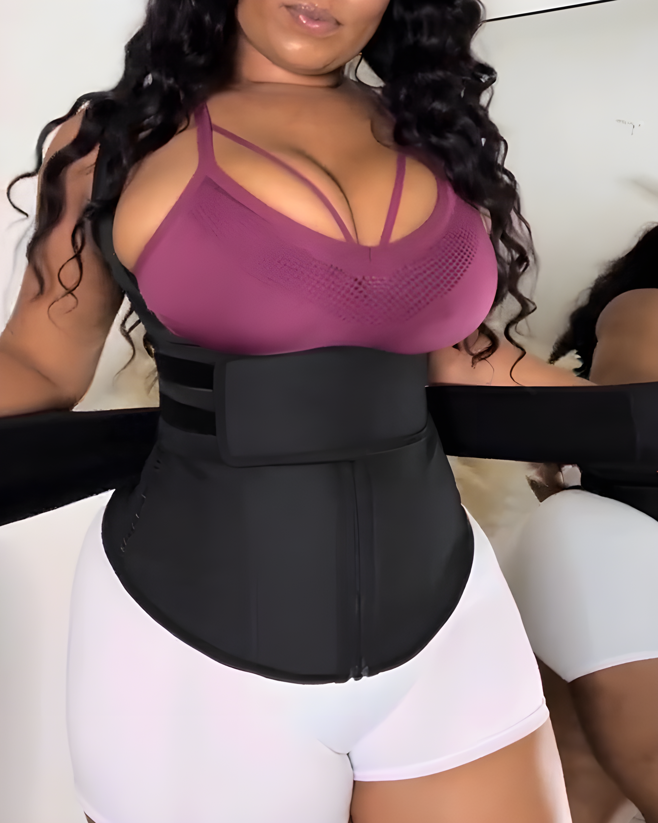 Double Belt Waist Trainer Vest Black