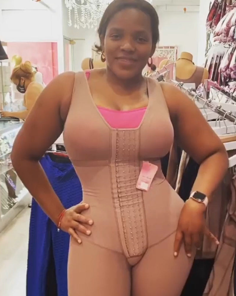 Hook And Eye Closure Tummy Control Breast Support Bodyshaper