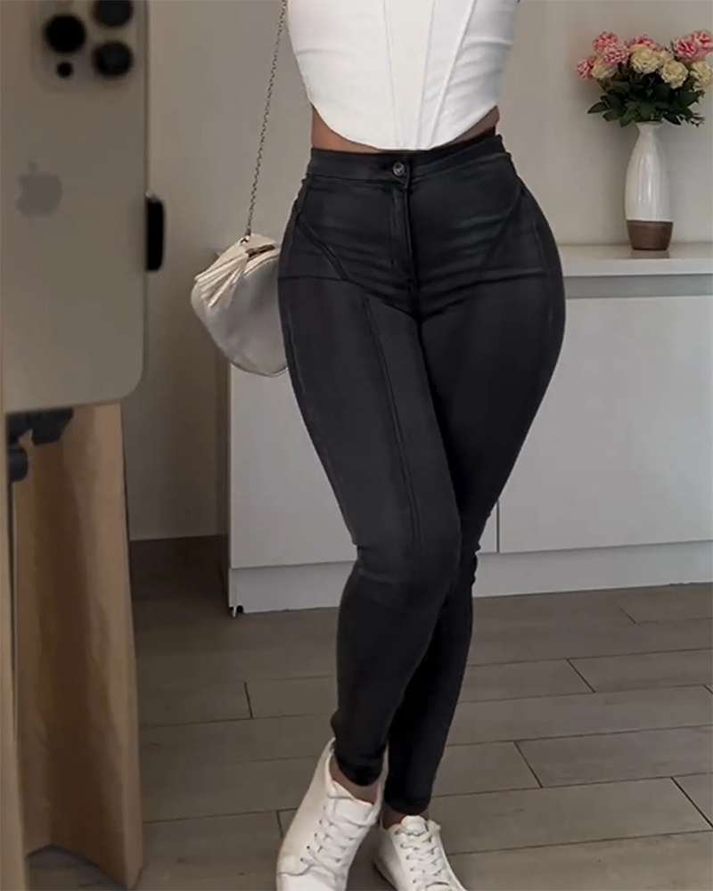 Fashion Sexy Skinny Quality Jeans Black
