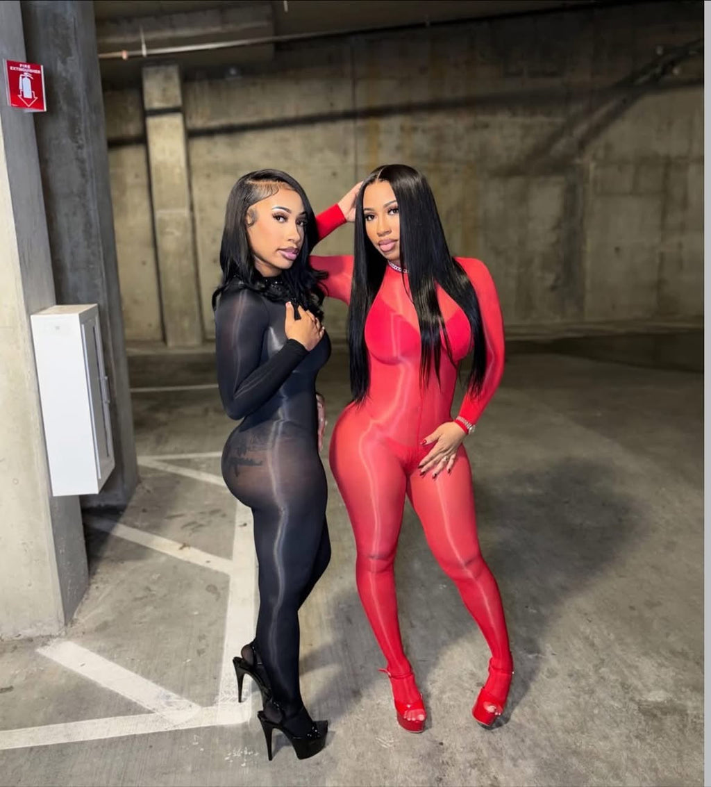Zeus Body Red Mesh Jumpsuit
