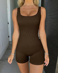 Square Neck Sleeveless Shorts Jumpsuit Peru