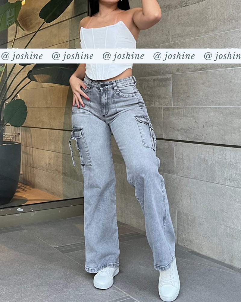 New Premium Cargo Fashion Jeans LightGrey