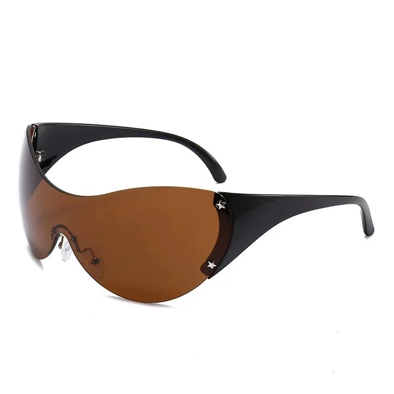 Careful Brown Tint Black Frame Shades