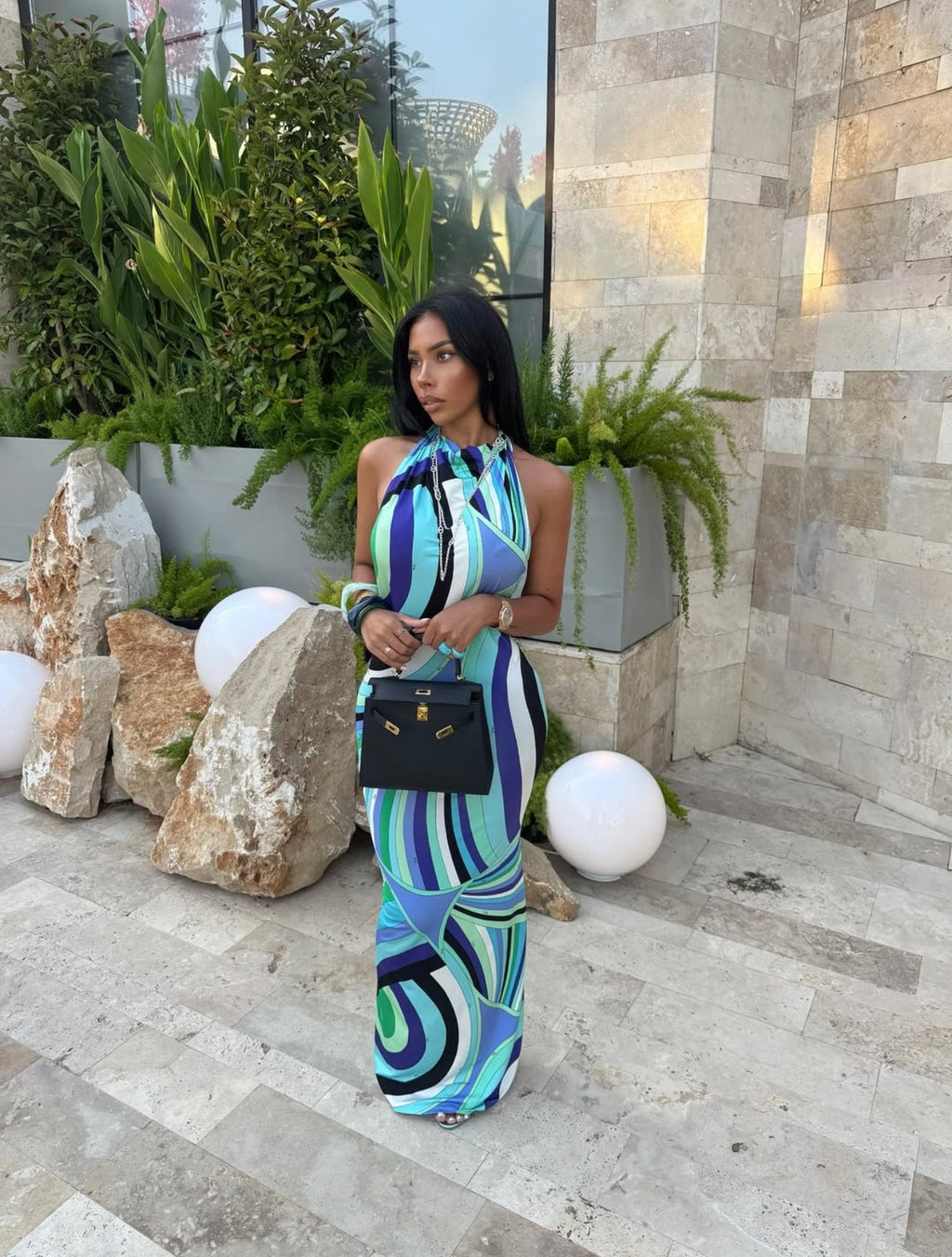 Kiwi Midi Halter Dress