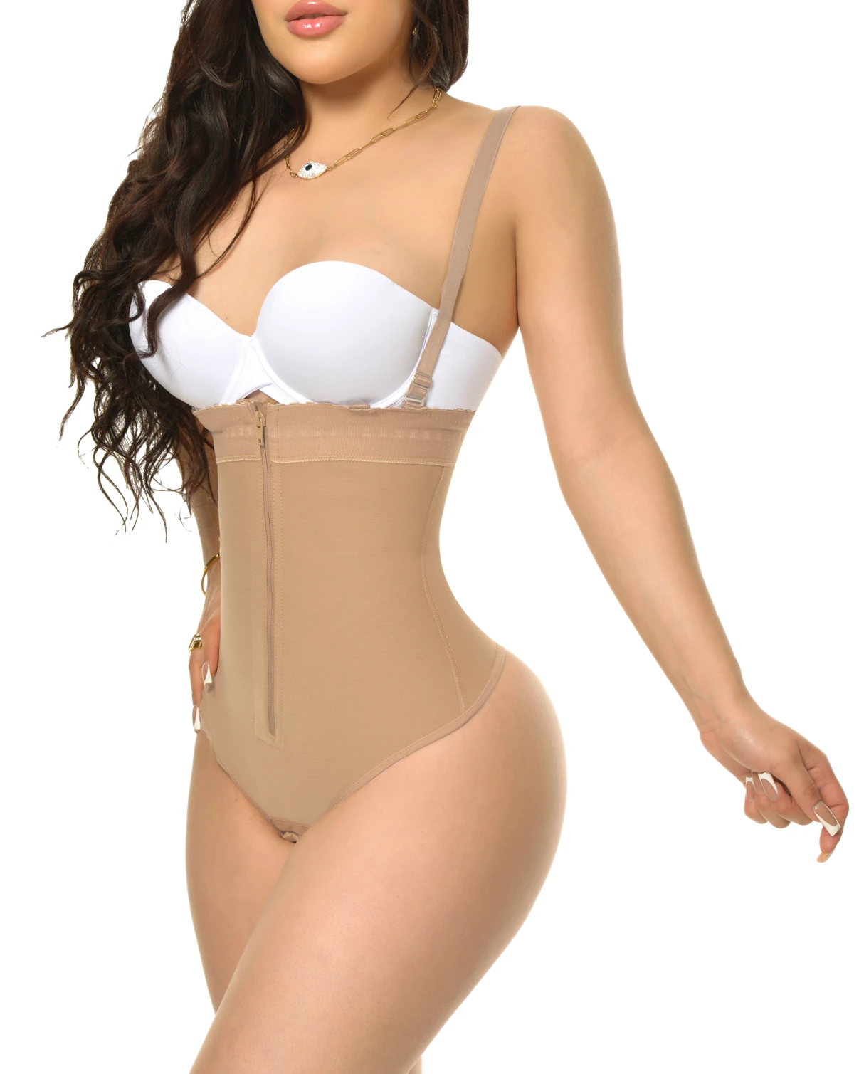 Fashion Tummy Control Zipper Comfortable Shapewear Tan