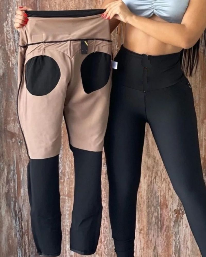 High Waist Tummy Control Fashion Leggings Black
