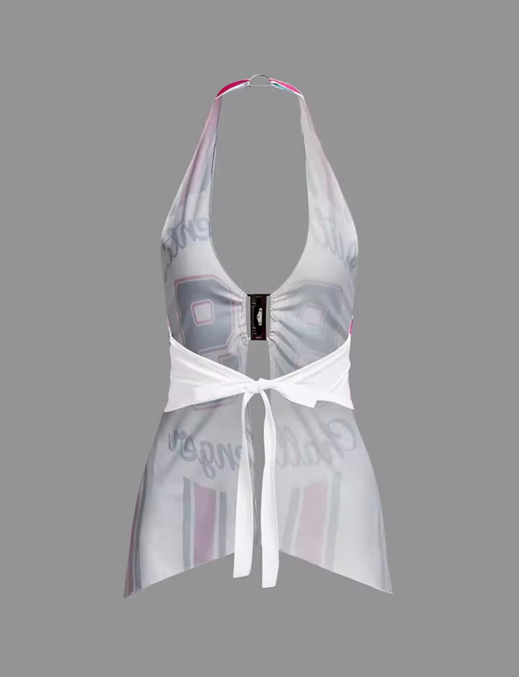 Backless halter top