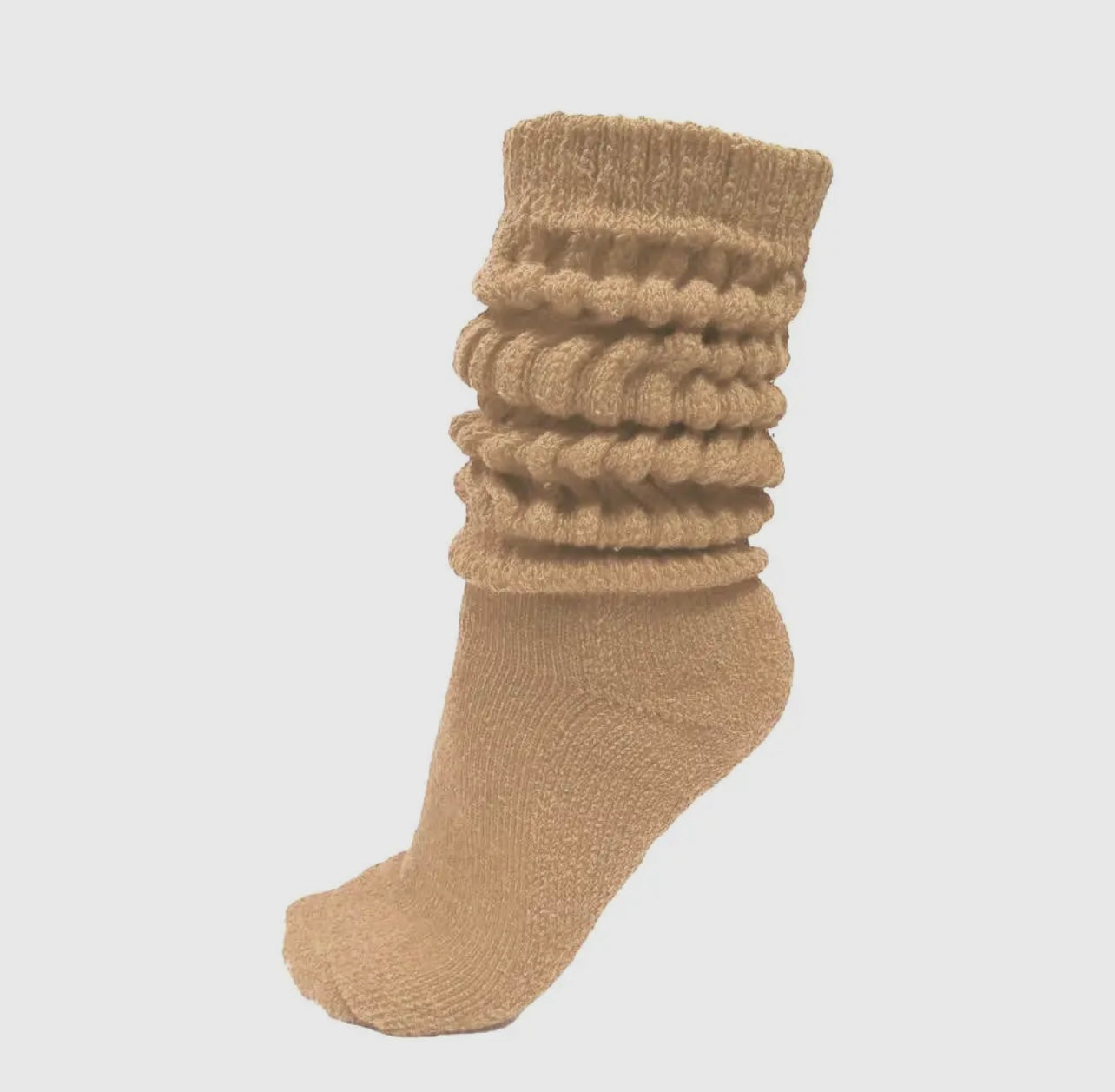 Baddie Thick Heavy Extra Long Slouch Socks Beige One size