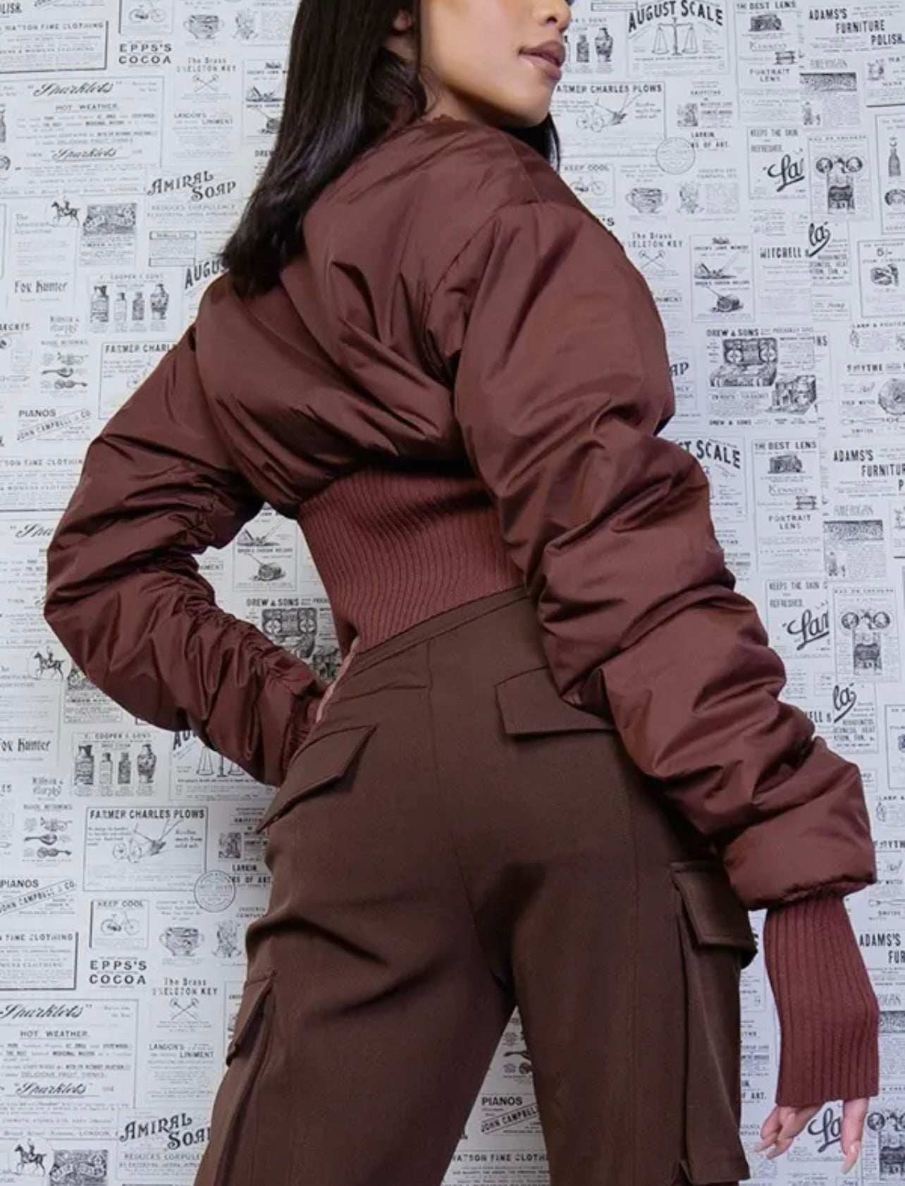 Brown Baddie Crop Jacket