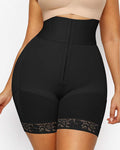 High-waisted Buttoned Shaping Shorts Butt Lifter Black
