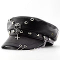 Black Leather Skull Hats 1