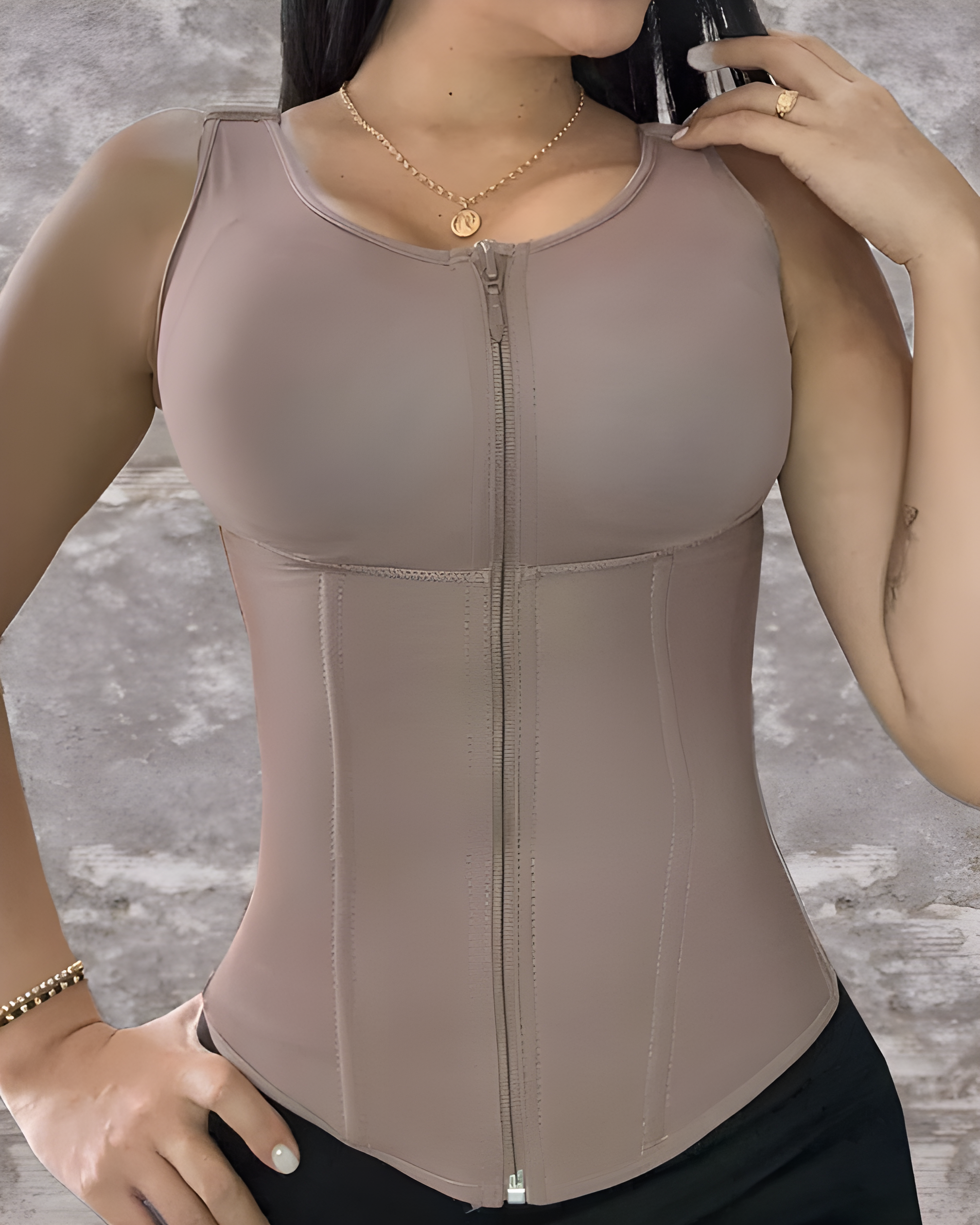 Full-Coverage Waist Trainer Vest RosyBrown