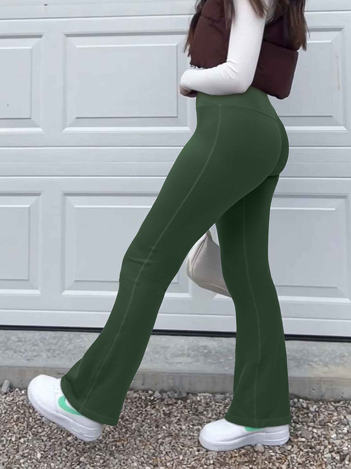 Fashion Ribbed Wide-leg Flared Yoga Leggings