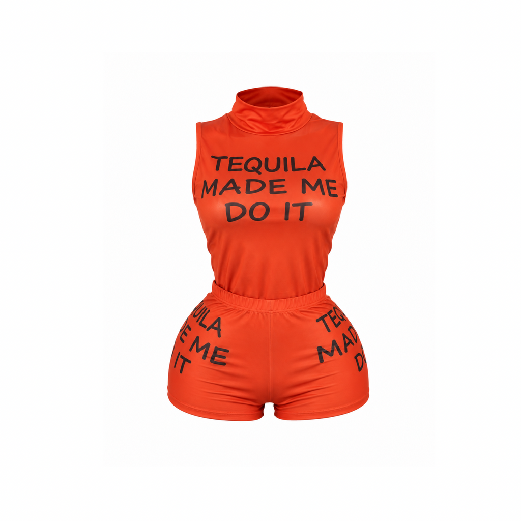 Tequ Orange Two Piece Short Set