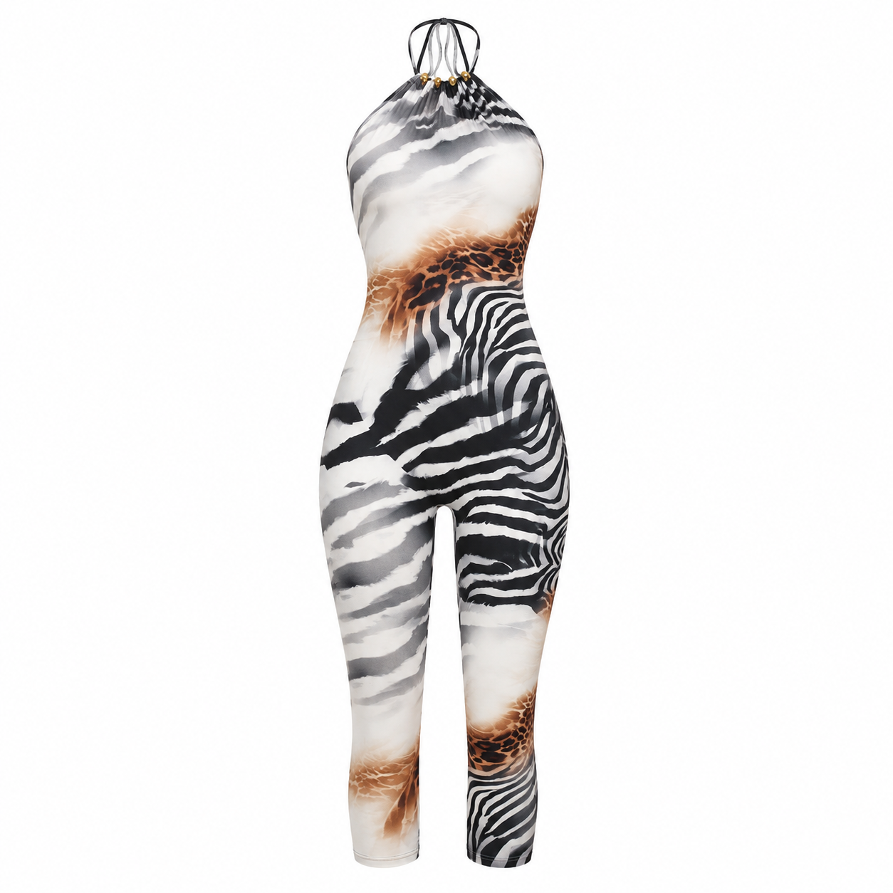 Fesi Zebra Animal Print Romper